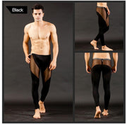 Men Mesh Transparent  Sexy Long Johns Underwear Leggings Pants Tights Casual Long Underpants men pants sheer