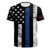 Summer New American Independence Day Holiday Digital Printing Round Neck T-Shirt Men Couples Large Size Loose Top
