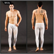 Men Mesh Transparent  Sexy Long Johns Underwear Leggings Pants Tights Casual Long Underpants men pants sheer