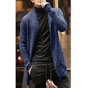 Knitted Cardigan Sweater Men Autumn Mens Long Sweater Jacket Casual Slim Fit Trench Knitwear Sweaters Streetwear Tops Gray (EPROLO)
