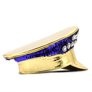 Leather Rhinestone All-match Diamond Crown Navy Hat