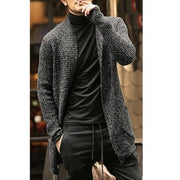 Knitted Cardigan Sweater Men Autumn Mens Long Sweater Jacket Casual Slim Fit Trench Knitwear Sweaters Streetwear Tops Gray (EPROLO)