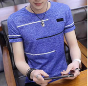 T Shirts Mens Summer O Neck Cotton Trending Streetwear Tops Striped Short Sleeve Cool Tee Mens Clothing