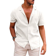 Men's Muscle Fit Casual Summer Shirt (Plus Size), Gay Men's Muscle Fit Casual Summer Shirt, Men's Men's Top Casual Button Down Shirt Short Sleeve Beach Shirt Summer