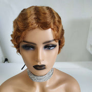 Drag Queen Wig, Drag Wig, Drag Queen Pixie Cut,  Pixie Cut Short Bob Wig Remy Human Hair Finger Wave Wigs