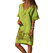 Casual V-neck plus size dress