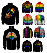 Gay Pride zip Sweater- Unisex Gay Pride Sweater- Rainbow Flag Sweater - Pride Sweater - Pride Flag Sweater