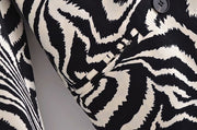 Autumn Zebra Print Woolen Blazer - Women's