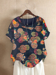 Plus size women's printed T-shirt