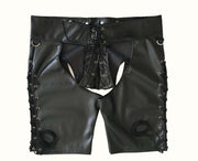 Sexy lingerie men's patent leather men's tights wild leather shorts
