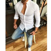 Gay Men's Muscle Fit Shirt, Muscle Fit Shirt, Gay Men's Tight Fit Shirt, Men's Tight Fit Shirt, Cotton linen men's shirt long sleeves summer