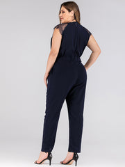 Plus size women's lace jumpsuit trousers