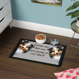Shetland Sheepdog Bowl Mat (12x18), Dog water bowl mat, pet food mat for dogs, Greyhound dog bowl placemat, Dog Bowl mat, Water bowl mat