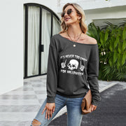 Women's Halloween Skull Print Long Sleeve