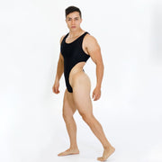 Men's Cotton Elastic Slim Fit Sports Fitness Bodysuit