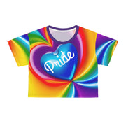 Ladies' Gay Pride Crop Tee, Rainbow Flag Crop Tee, Pride Crop Tee