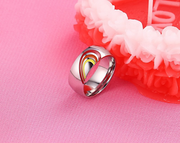 Trend Titanium Steel Rainbow Couple Ring