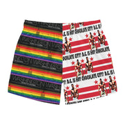 Pride Swim Trunks with Washington DC Skyline and Hot Black Men