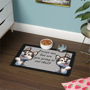 Pet food Mat, Siberian Husky, Dog Bowl Mat (12x18), Dog water bowl mat, pet food mat for dogs, Siberian Huslky  dog bowl placemat, Dog Bowl mat, Water bowl mat