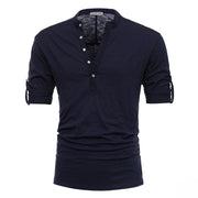 Gay Men's Muscle Fit Shirt, Gay Men's Slim Fit Shit, Men's Slim Fit Shirt, Men's Muscle Fit Shirt, Solid Color Middle Sleeve Men's T-shirt Casual