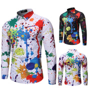 Men's 3D Graffiti Print Plus Size Shirt