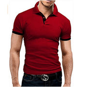 Men's Stand-Up Collar Short-Sleeved Polo Shirt Business Casual Solid Color Polo Shirt