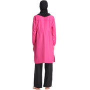 New Middle Eastern Women'S Thin Sportswear Conservative Swimsuit Loose Large Size Zipper And Hooded Three-Piece Suit