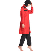 New Middle Eastern Women'S Thin Sportswear Conservative Swimsuit Loose Large Size Zipper And Hooded Three-Piece Suit
