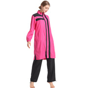 New Middle Eastern Women'S Thin Sportswear Conservative Swimsuit Loose Large Size Zipper And Hooded Three-Piece Suit