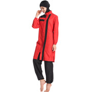 New Middle Eastern Women'S Thin Sportswear Conservative Swimsuit Loose Large Size Zipper And Hooded Three-Piece Suit