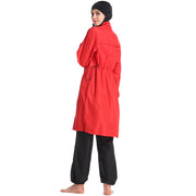 New Middle Eastern Women'S Thin Sportswear Conservative Swimsuit Loose Large Size Zipper And Hooded Three-Piece Suit