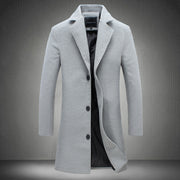 CJ Autumn And Winter New Mens Solid Color Casual Business Woolen Coats