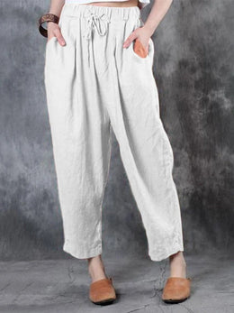 Casual Solid Color Plus Size Pants