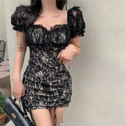 Plus Size Lacy Sweetheart Neckline Dress