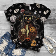 Halloween Retro Print T-shirt With The Same Style For Men And Women