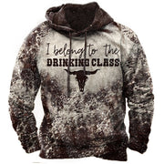 Old Man Western Retro Pattern Super Plus Size Loose Man's Casual Hoodie