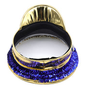 Leather Rhinestone All-match Diamond Crown Navy Hat