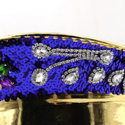 Leather Rhinestone All-match Diamond Crown Navy Hat