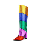 Drag Queen Rainbow Boots,  Drag Queen Stiletto Heel Boots, Drag Queen Boots, Drag Queen shoes