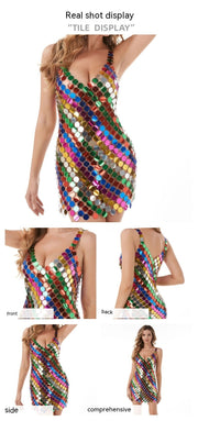 Drag Queen Dress, Drag Queen Gown, Drag Queen Outfit, Drag Queen Clothing, Vest Mesh Rhinestone Sling Dress