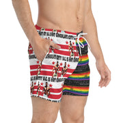 Pride Swim Trunks with Washington DC Skyline and Hot Black Men
