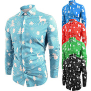 Gay Men's Christmas Long Sleeve Dress Shirts, Men's Christmas Long Sleeve Dress Shirts