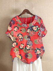 Plus size women's printed T-shirt