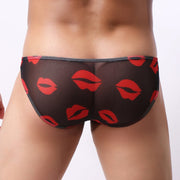 Lip mesh gauze pants