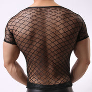 Gay Men's Muscle Fit Mesh T-shirt, Gay Men's Slim Fit Mesh T-shirt