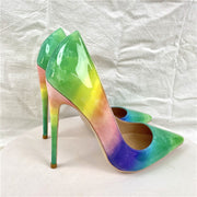 Drag Queen Shoes, Gay Pride stiletto Women's Shylock high heels, rainbow sexy high heels