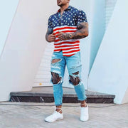 Muscle Fit Shirt, Flag Shirt, Patriotic Men's Shirt, 4th of July shirt,  Red White and Blue Shirt, Stars and Stirpes Shirt