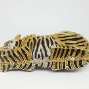 Tiger Rhinestone Evening Clutch Banquet Party Bag