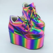 Gay Pride Sponge Cake Thick Soled Rainbow Casual Shoes