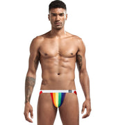 Gay Pride Men's Sports Fitness Rainbow Double Thong